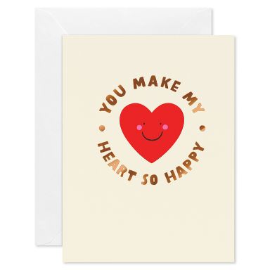 10ct Blank Valentine's Day Card Pack with Envelopes, Smiling Heart