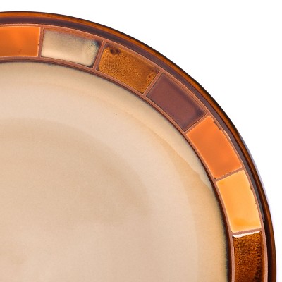 Casa Estebana Brown and Beige Ceramic Dinnerware Set, Service for 4