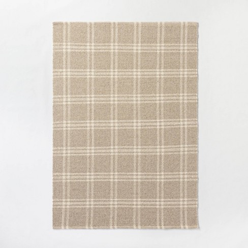 5 X7 Cottonwood Hand Woven Plaid Wool Cotton Area Rug Neutral Threshold Designed With Studio Mcgee Target