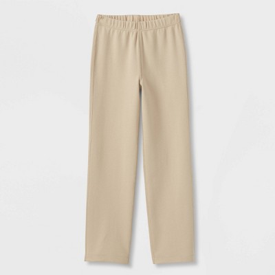 Image of Girls' Adaptive Ponte Pants - Cat & Jack™ Khaki M