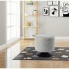 Chintaly,Round Vintage Upholstered Ottoman - 4 of 4