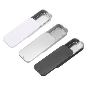 Unique Bargains Metal Anti-Oxidation Slide Top Rectangular Tin Containers 3.1" x 1.3" x 0.4" 3 Pcs - 1 of 4