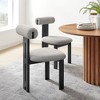 Modway  Torian Upholstered Boucle Dining Chairs Set of 2 in Wenge Taupe - 3-Legged Farmhouse Kitchen Chairs Comfortable Side Chairs with Wood Legs - 2 of 4