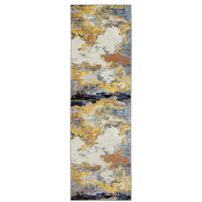 Oriental Weavers Caravan 530V8 Yellow/ Blue Indoor Area Rug - 2'3" x 7'6"