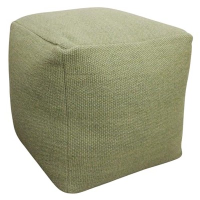 Moti Remi Pouf in Handwoven Contemporary Sage Green Wool