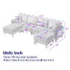 Mocamel 122" Oversized U-Shaped Black Sectional Sofa, Modular Corduroy Couch with 2 Pillows & 2 Ottomans for Living Room - 3 of 4