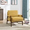 CAVINAS Elegant Velvet Armchair with Rubberwood Frame, Cushioned Seat for Living Room, Bedroom, Office, Study - 3 of 4