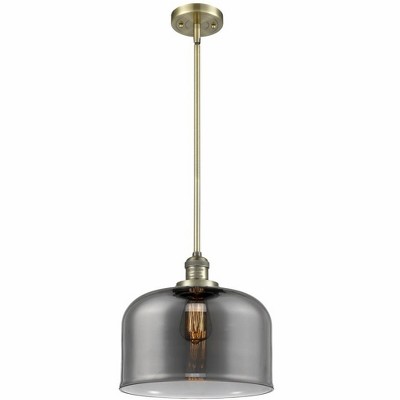 Bell - 1 Light Stem Hung Mini Pendant In Industrial Style-13 Inches Tall and 12 Inches Wide