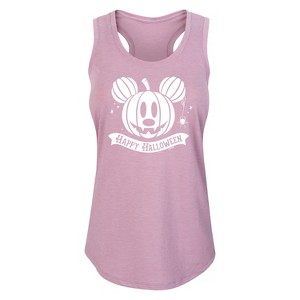 Women's - Disney - Mickey's Pumpkin Graphic Racerback Tank - 1 of 4