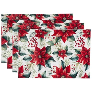 Avanti Poinsettia Set of 4 Placemats - 1 of 3