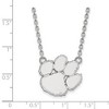 Black Bow Jewelry 10k White Gold Clemson Tigers NCAA Necklace 18 Inch - 2 of 4