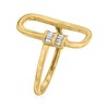 Ross-Simons 0.10 ct. t.w. Tapered Baguette Diamond Oval Carabiner-Link Ring in 18kt Gold Over Sterling - 3 of 4