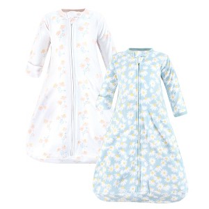 Hudson Baby Infant Girl Cotton Long-Sleeve Wearable Sleeping Bag, Sack, Blanket, Mixed Daisy - 1 of 4