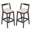 39.6" Set of 2 Indoor Barstools, Rubberwood Frame, Thick Upholstery, Trapezoidal Structure, Simple & Stylish-- Frevyn - 2 of 4