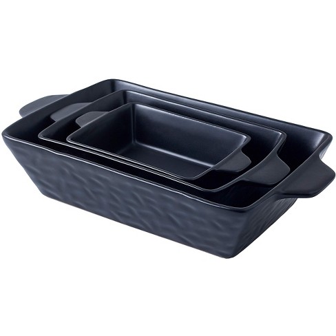 Bruntmor 8 X 5 Oval Ceramic Deep Dish Pie Pan, Set Of 4 Blue : Target