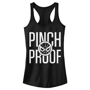 Juniors Womens Marvel St. Patrick's Day Spider-Man Pinch Proof Racerback Tank Top - 1 of 4