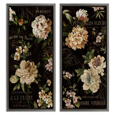 Stupell Industries Vintage French Typography Flowers, 15" x 31"