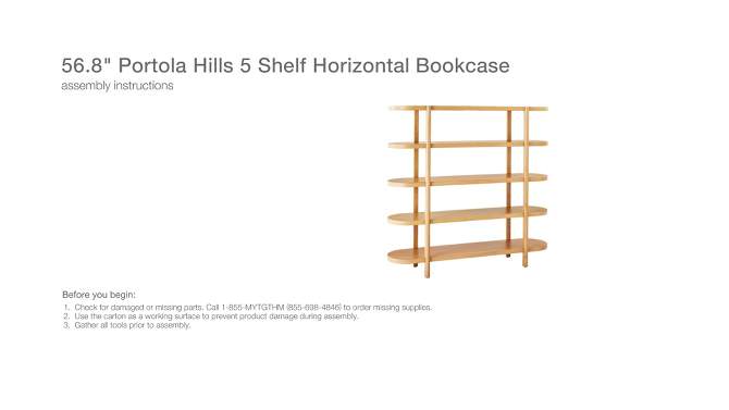 57" Portola Hills 5 Shelf Horizontal Bookcase - Threshold™ designed with Studio McGee, 2 of 15, play video