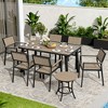 Pamapic 8-Piece Aluminum Outdoor Patio Dining Set with Rectangle Table, Small Side Table and 6-Stackable Chairs - 2 of 4