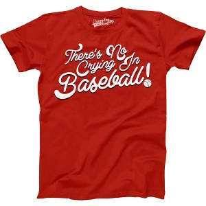 No Crying In Baseball T Shirt Funny 80s Shirts Retro Sports League Tee - Crazy Dog Men's T Shirt - 1 of 4