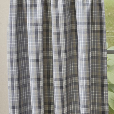 Gray Cotton Plaid Rod Pocket Window Tiers 72'' x 36''