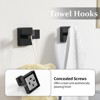 Itopfox Matte Black Bathroom Accessories Set, 5-Piece Stainless Steel Towel Racks & Hooks, Wall Mounted for Modern Decor - 4 of 4