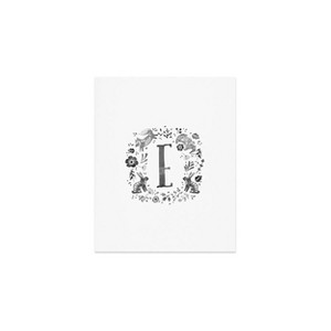 Wonder Forest Folky Forest Monogram Letter Art Print Unframed Wall Poster Gray - Deny Designs - 1 of 4