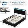 Lift Up Storage Bed Frame , Velvet Upholstered Hydraulic Platform Bed Storage Headboard , Wooden Slats, No Box Spring Needed - 2 of 4