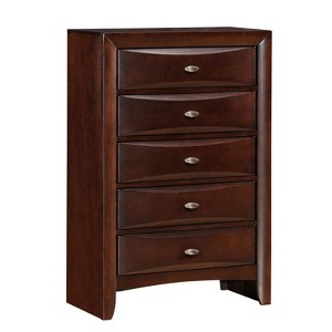 Acme Furniture 32" Ireland Chest Espresso: 5-Drawer Wood Storage, Metal Glides, No Assembly Required - 1 of 4