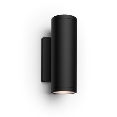 Black LED Smart Outdoor Wall Lantern with Color Ambiance