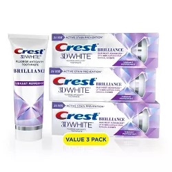 Crest 3D White Brilliance + Advanced Stain Protection Premium Vibrant Peppermint Toothpaste 