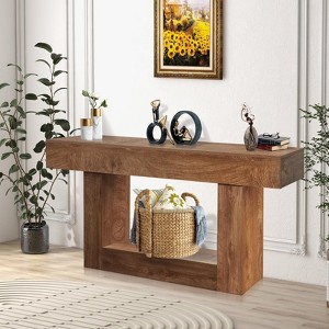 Coolmee 63 inch Console Table for Entryway, Wood Sofa Table Behind The Couch, Farmhouse Entryway Tables for Entrance, Hallway, Living Room - 1 of 4