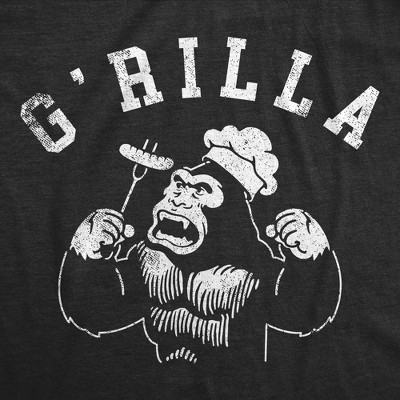 Мужские футболки Crazy Dog T-Shirts, Inc. Mens Funny T Shirts Grilla Sarcastic Gorilla Graphic Novelty Cooking Tee for Men - Crazy Dog Men's T Shirt Gift for Dad Black XXL — фото 2