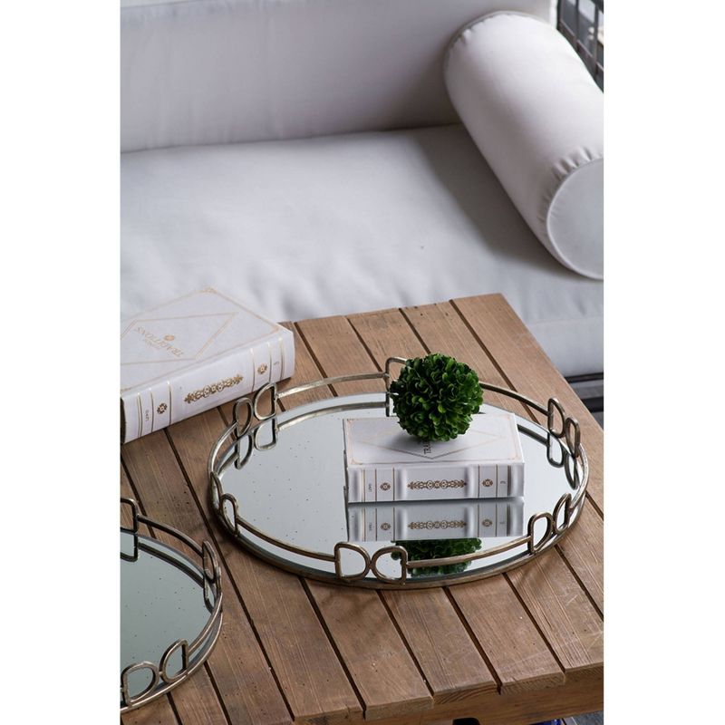 Round Decorative Tray with Mirrored Finish, 5 of 9