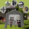 Portable Shed,Outdoor Storage Shelter,Heavy Duty Waterproof Storage Tent Sheds with Roll-up Zipper Door for Motorcycle,Bike,Garden Tools - 4 of 4