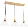 Elegant Lighting Clive 3 light Brass and Clear seeded glass pendant - 4 of 4