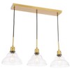 Elegant Lighting Clive 3 light Brass and Clear seeded glass pendant - image 4 of 4