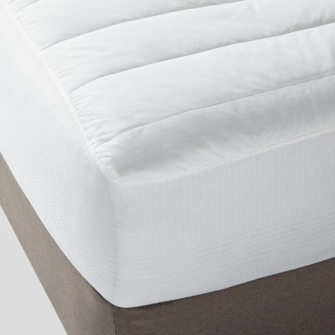 Mattress cover, Quilted fitted mattress pad queen fits up to 20 deep  hypoallergenic comfortable soft white cotton-poly