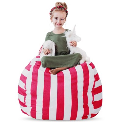 Creative QT Stuff ’n Sit Large 33’’ Bean Bag Storage Cover for Stuffed Animals & Toys, Giant Beanbag Chair for Plush