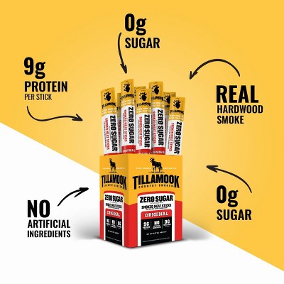 Tillamook Zero Sugar Original Individually Wrapped Meat Stick - 9g Protein - 1oz