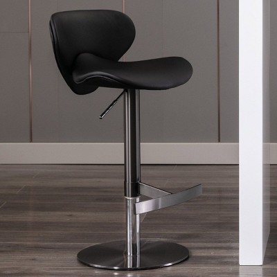 NicBex Set of 2 Bar Stools for Kitchen Island,Swivel Adjustable Height Counter Bar Stools,Bar Chairs for Dining Rooms,Kitchens Islands,Black/Brown