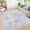 Machine Washable Vintage Floral Rug - Low Pile Non-Slip & Stain Resistant Carpet , Beige 5x7 - 3 of 4