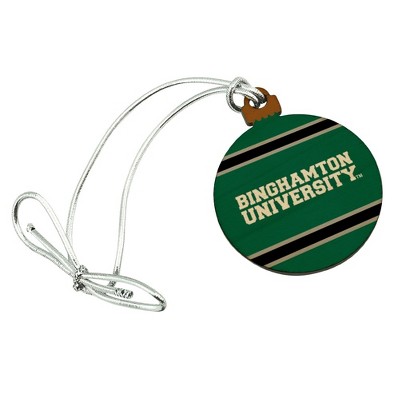 Binghamton University Stripes Mini Small Tiny Wood Christmas Tree Holiday Ornament