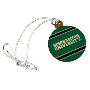 Binghamton University Stripes Mini Small Tiny Wood Christmas Tree Holiday Ornament - 1 of 4
