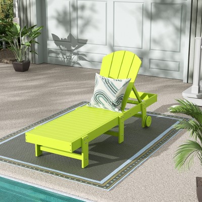WestinTrends Malibu Adirondack Poly Reclining Chaise Lounge With Wheels