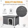 31"L Wooden Decorative Dog Cage Kennel Wire Door with Lock Small Animal House with Openable Top Removable Bottom - 4 of 4