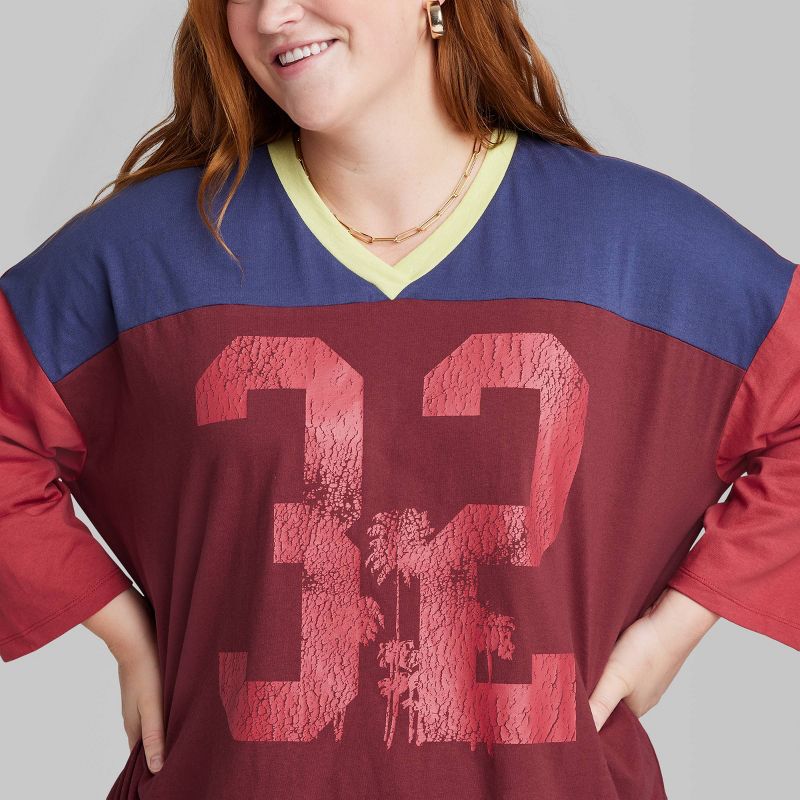 Women's Ascot + Hart Baseball Long Sleeve Graphic T-Shirt - Red, 4 of 8