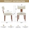 Lycvki Set of 2 Linen Fabric Modern Armless Dining Chairs with Curved backrest and Solid Wooden Legs - 3 of 4