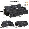 Vipbear 101" Sectional Sleeper Sofa Bed with Pull Out Bed, Reclining Backrest/Reversible Storage Chaise/USB Ports/Cup Holders, Plush Corduroy - 2 of 4