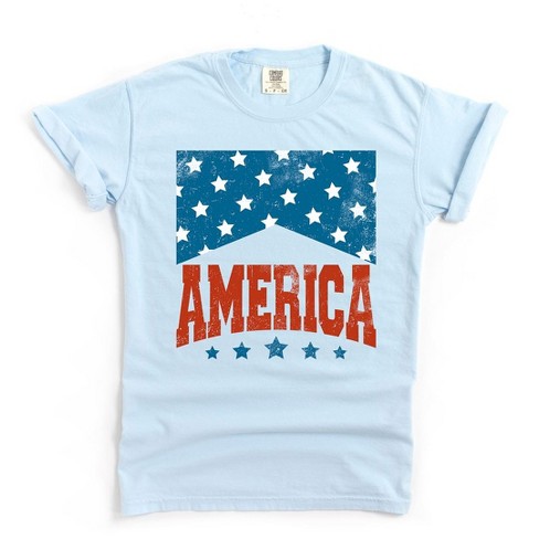 Simply Sage Market Women's America Varsity Stars Short Sleeve Garment Dyed Tee - image 1 of 4